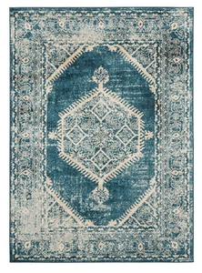 5x7 United Weavers Blue Medallion Ornate Bulbs 3801 30362 - Aprx 5' 3" x 7' 2" - Picture 1 of 2
