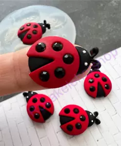 Ladybugs silicone mold for Fondant- Resin-handcrafts-polymer Clay-handmade molds - Picture 1 of 7