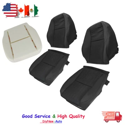 Front Black Cloth Seat Cover Foam Cushion For 07-14 Chevy Silverado 1500 Sierra Foto 1 de 4