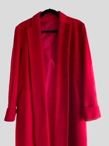 Langarm offener Damenmantel roter Wolle Mohair vorne elegant England Größe - Bild 1 von 12
