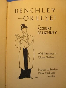 humor book BENCHLEY OR ELSE by ROBERT BENCHLEY 1947 hc 1st ed Harper & Brothers - Imagen 1 de 10