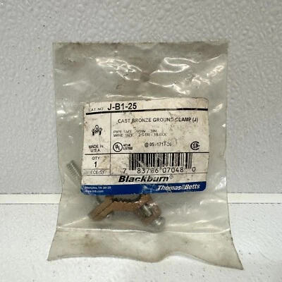 Thomas & Betts - Blackburn 1/2" - 1" Cast Bronze Ground Clamp J-B1-25 - Image 1 of 4