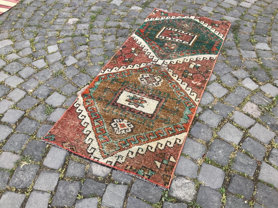 Alfombra antigua turca alfombra bohemia alfombra Oushak alfombra vintage alfombra de lana hecha a mano Foto 1 de 4