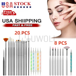 Nail Art Design Dotting Painting Drawing Polish Brush Pen Tools Acrylic 8/20 PCS - Picture 1 of 14