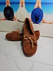 Lucky Brand Brown Suede Leather Flat Slip-On Lofer  8B