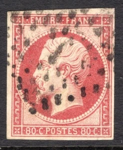 FRANCE / 1854 IMPERF NAPOLEON TYPE / Y&T # 17A USED - Picture 1 of 3
