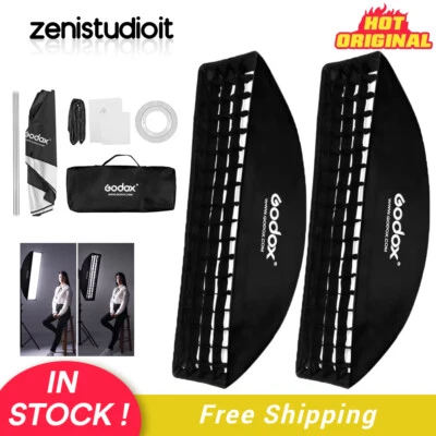 US 2Pack Godox FW 22*90cm Bowens Mount Softbox with Grid fr Studio Flashes Light - Image 1 of 4