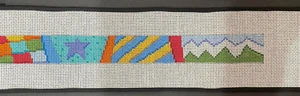 S Roberts Cook Adult Swirly Theme Belt Handpainted Needlepoint Canvas - Picture 1 of 3