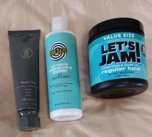 Taraji P Henson Mask On Curldaze Leave In Conditioner Let's Jam Shine Gel Lot - Picture 1 of 9