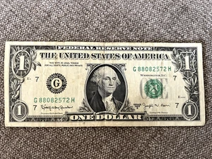1963-B banconota da $1 Joseph Barr S/N G88082572 H vintage dollaro USA banconota Federal Reserve - Foto 1 di 2