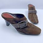 Aerosoles Quatro Cincho Women Brown Leather Square Toe Mule Heel Shoe Size 7M