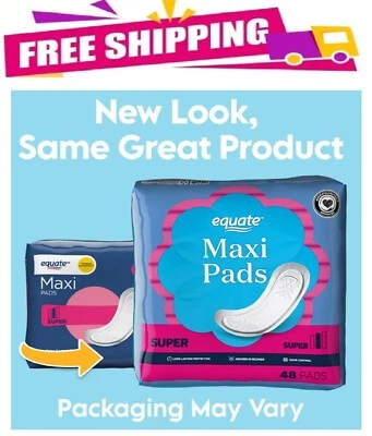 Equate Maxi Pads, Super (48 Count) - Image 1 of 4