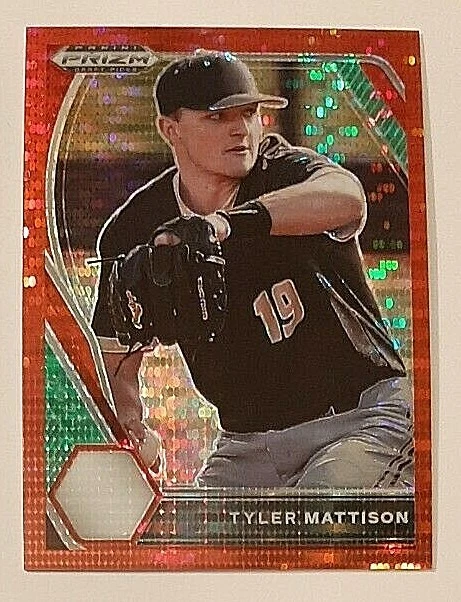2022 Panini Prizm Red Checkered Prizm Refractor Tyler Mattison #10/11 Tigers - Image 1 of 3