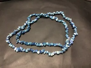 Blue Stone Beaded Necklace 18” - Picture 1 of 2
