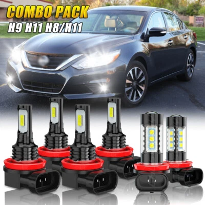 Kit combinado de bombillas blancas para faros LED altos/bajos + antiniebla Nissan Altima 2007-2018 Foto 1 de 4