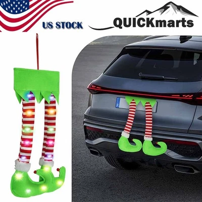 LED Elf Legs Christmas Car Trunk Decoration Indoor Outdoor Xmas Hanging Ornament - Image 1 of 4