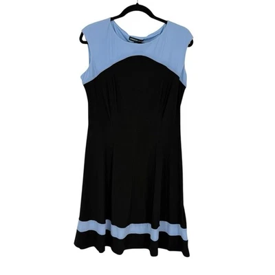 American Living Sheath Dress Size 14 Light Blue Black Knit Career Party NWT  - Image 1 of 4