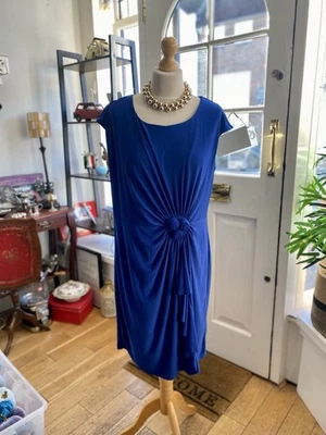 BNWT Ronni Nicole "O So Slim" Blue Stretch Ruched Cocktail Party Dress Size 20 - Image 1 of 4