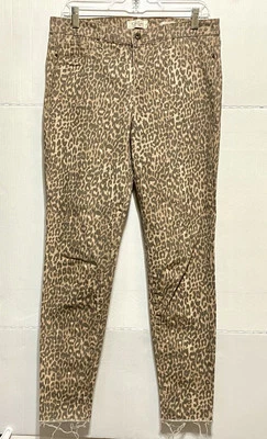 Pantalones de mezclilla Jessica Simpson Kiss Me súper ajustados para mujer 31 leopardo dobladillo crudo Foto 1 de 4