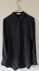 Equipment 100 % Seide Langarm Knopfleiste schwarz Bluse minimalistisch Medium - Bild 1 von 5