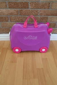 Trunki Kids Girls Purple & Pink 4 Wheel Ride On Suitcase - 46cm x 21cm x 31cm - Picture 1 of 7