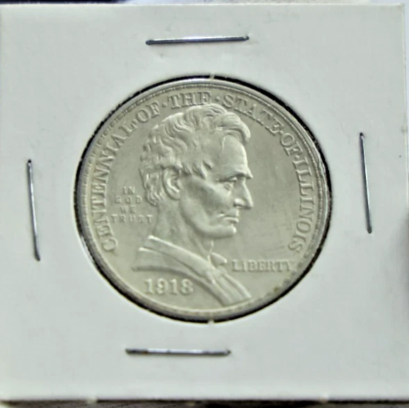 1918 US Lincoln Commemorative Half 50c Unc - Image 1 of 2