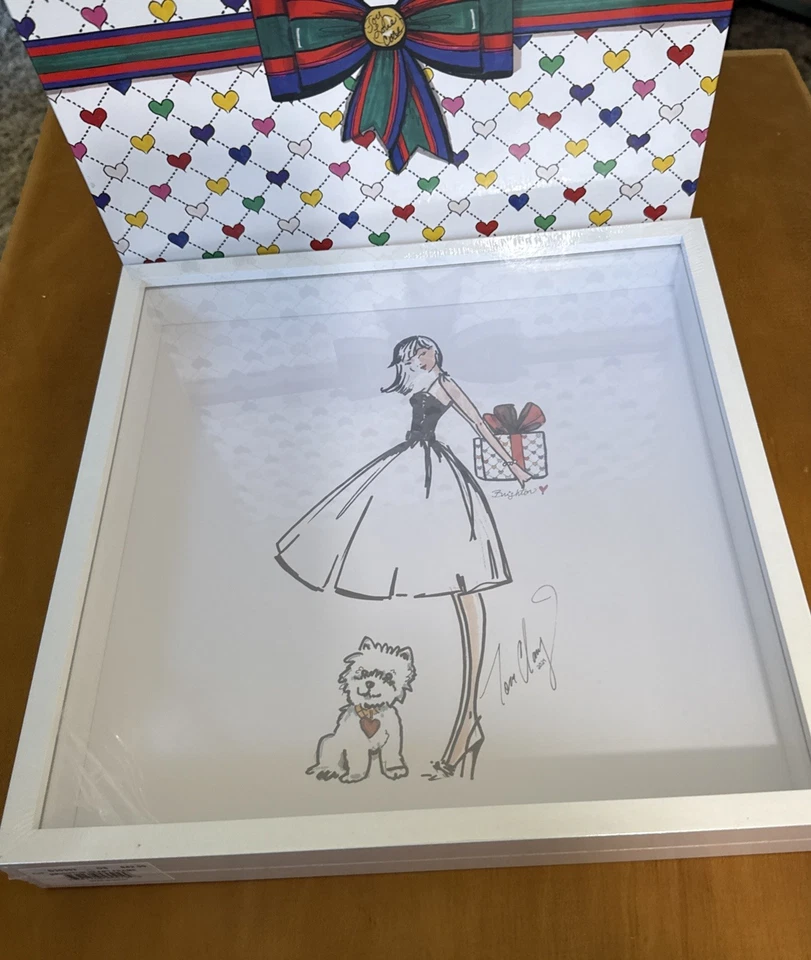 Brighton Framed Picture Art by Tom Clancy 2024 Heart Girl Gift Present Puppy Dog