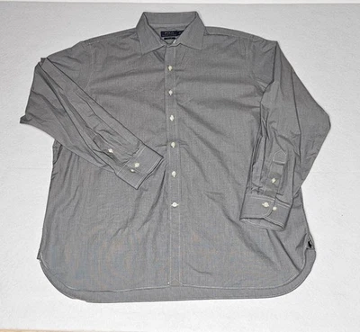 Polo Ralph Lauren Men's 18-36/37 Black/White Mini Checked Dress Shirt,100 Cotton - Image 1 of 4