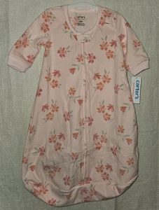 Sacco a pelo in pile Carters bambina 3-6 m neonato rosa pesca floreale zip nuovo con etichette - Foto 1 di 2
