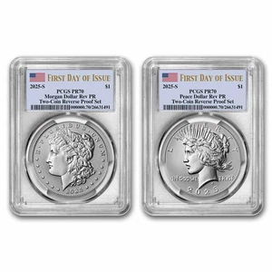 2025-S Morgan & Peace Reverse Proof Set PR-70 PCGS (FDI) - Picture 1 of 2