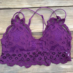 True Lace Bralette Size M Purple - Picture 1 of 3
