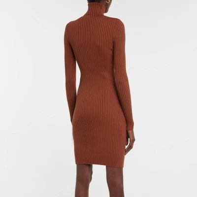Wolford Dress Ribbed Wool Knit Stretch Turtleneck Sweater Mini Sz M - Image 1 of 4