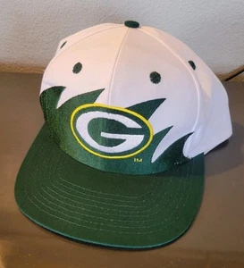 Vintage 90s Green Bay Packers Sharktooth Snapback Logo 7 Twill Clean - Picture 1 of 8