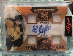 RAYMOND BOURQUE 2023 Leaf Ultimate Hockey X Signature Relics 17/25 Boston Bruins - Picture 1 of 2
