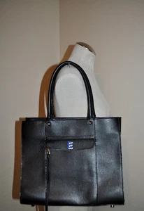 $315+ Rebecca Minkoff Black Mab M.A.B. Monogram Medium Leather Tote Handbag Bag - Picture 1 of 9