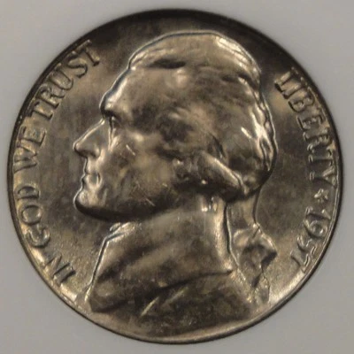 1957 Jefferson Nickel 5c NGC Certified MS65 - Image 1 of 4