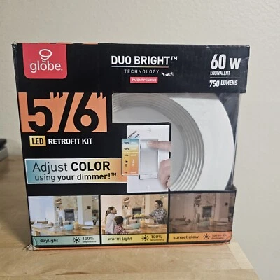 Globe Electric 91328 Duo blanco brillante 5-6 pulgadas Kit de reacondicionamiento LED de plástico W 60 W Foto 1 de 4