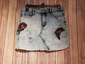 Angel Kiss Los Angeles Size Medium Distressed Denim Jean Mini Skirt - Picture 1 of 7