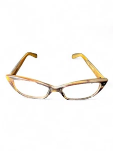 Jean Lafont Eyeglasses Honey 540 Pearl Stripped Brown Cat Eye France 53-15 140 - Picture 1 of 10