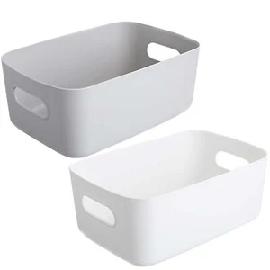 Bathroom Storage Bins Plastics Baskets For Shelves Home Pantry Storage Box - Picture 1 of 15