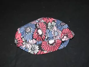 Med Couture OS One Size Purple Pink Floral Unisex Scrubs Hat Spandex Polyester - Picture 1 of 3