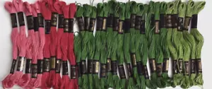 30 Needlepoint/Embroidery THREAD DMC Rose Pink 899, Mauve 309, Green 3346, 3347 - Picture 1 of 8