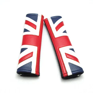 2 Union Jack Car Safety Seat Belt Shoulder Cushion Pad Universal For MINI COOPER - Picture 1 of 3