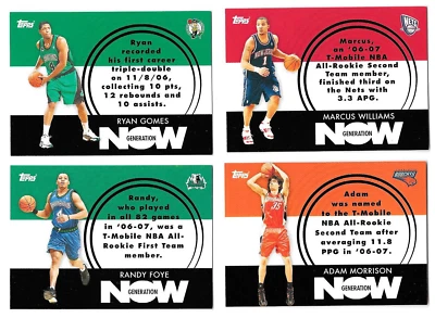 Lot: 6 2007-08 Topps Generation Now Gomes Foye Adam Morrison Iguodala Josh Smith - Image 1 of 4