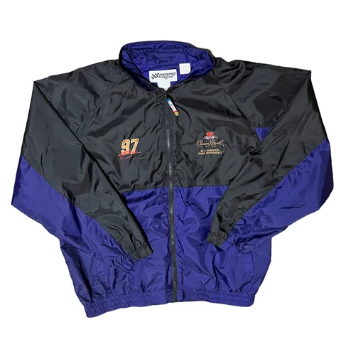 Kurt Busch # 97 NASCAR Crown Royal Team Racing Jacket Sz XL Mens Windbreaker (4) Cover