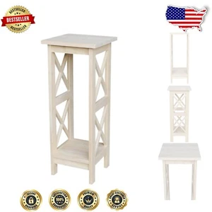 Elegant 30-Inch Unfinished Solid Hardwood Plant Stand - Customizable Decor - Picture 1 of 7
