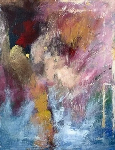 18 x 14 cm Original Ölgemälde, Abstrakt #Fünf - Bild 1 von 1