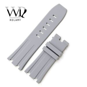 28mm Grey Waterproof Silicone Rubber Replacement Wrist Watch Band Strap Belt
