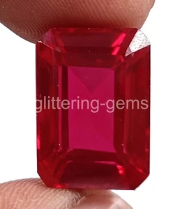 12.00 Carat Natural Burma Red Ruby Emerald Shape Certified Loose Gemstone 5DNA - Picture 1 of 7