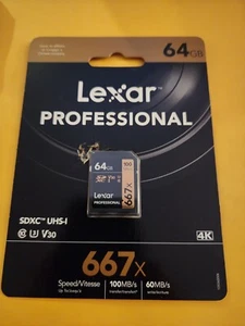 Lexar 64GB Professional 667x UHS-I SDXC Memory Card - Picture 1 of 1